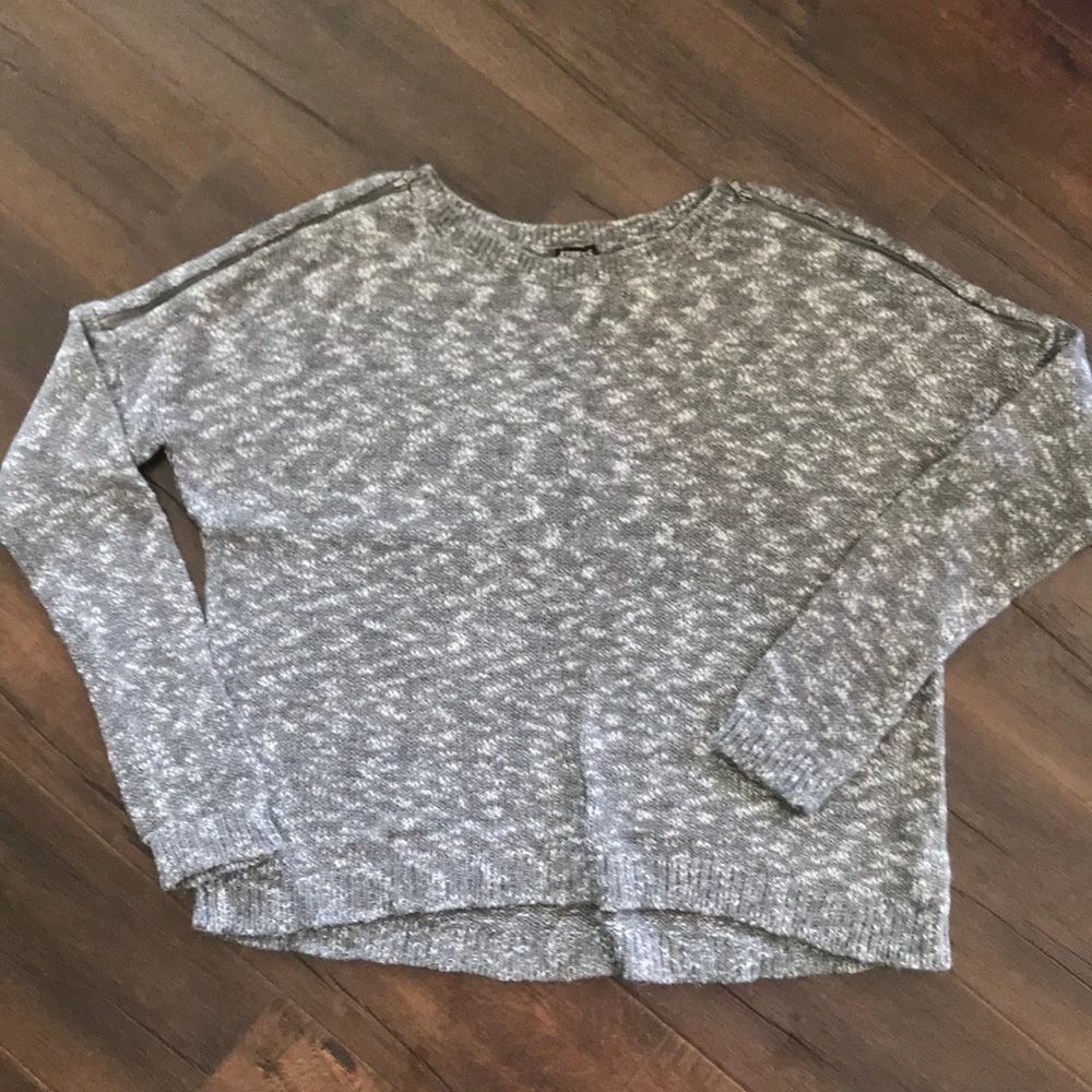 Express boxy zip shoulder sweater